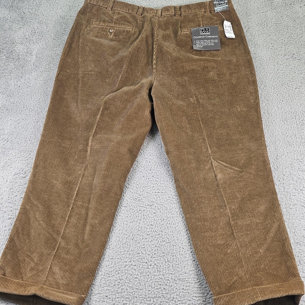 Jos. A. Bank Dress Pants Mens 42x29‎ Brown Colorfast Corduroys Pleated Cuffed